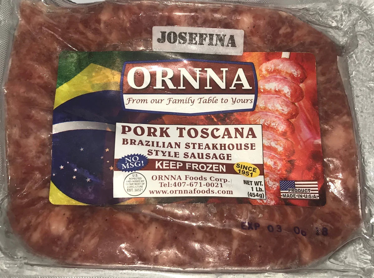 Linguiça toscana fina Ornna foods -Thin Brazilian steakhouse style sausage